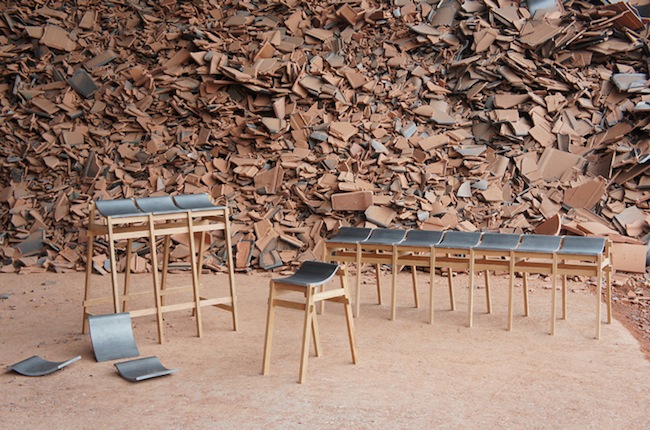 Design | Tsuyoshi Hayashi: Kawara Bar Stools from Discarded Tiles