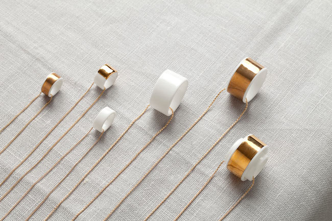 Design | Reiko Kaneko: Necklaces in Bone China and Metal